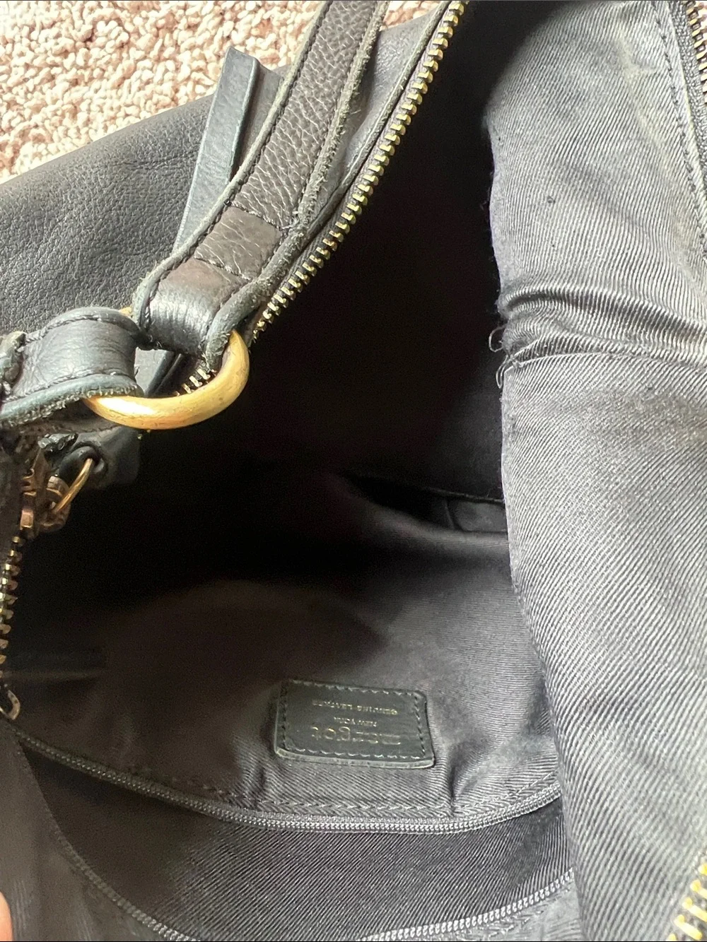 Margot 100% Genuin Black Leather Saddle Crossbody Bag EUC Minimalist